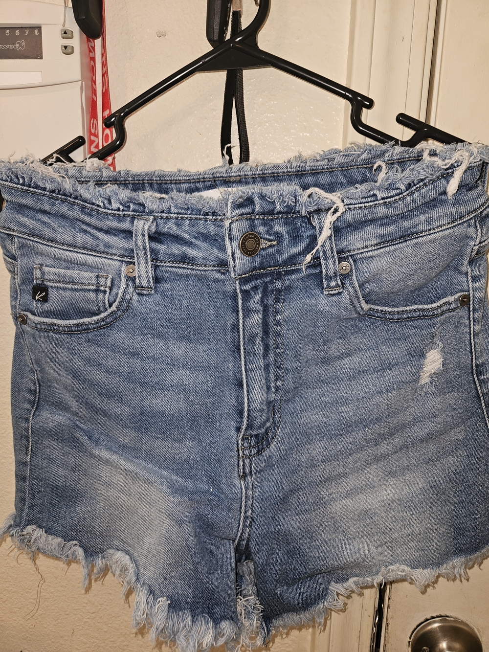 KanCan Light Blue Distressed Denim Shorts